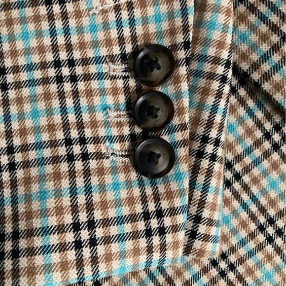 RW&CO. Beige and Brown Plaid Blazer - Picture 3 of 5
